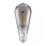 Ledvance Smart+ Wifi E27 Edison Classic Filamento Vetro smoky 6W 540lm - 825 Bianco Molto Caldo | Dimmerabile - Sostitutiva 50W