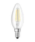 Ledvance Classic LED E14 Candela Filamento Chiara 4.2W 470lm - 927 Bianco Molto Caldo | Miglior resa cromatica - Dimmerabile - Sostitua 40W