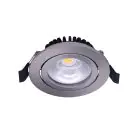 Noxion LED Inclinabile Slim Faretti Argento Il Giro 6W 550lm 60D - 927 Bianco Molto Caldo | 85mm - IP54 - Dimmerabile - Miglior Resa Cromatica